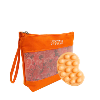Necessaire com Sabonete Massageador de Caju